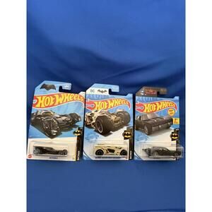 3 New DC Batman HOT WHEELS Arkham Asylum BATMOBILE Gotham MOVIE Varients LOT